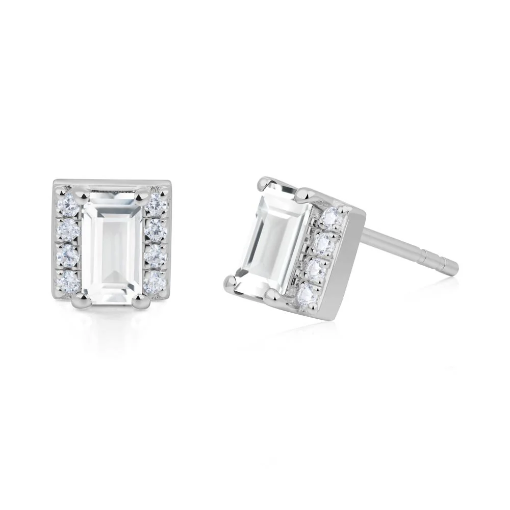 White Topaz Earrings